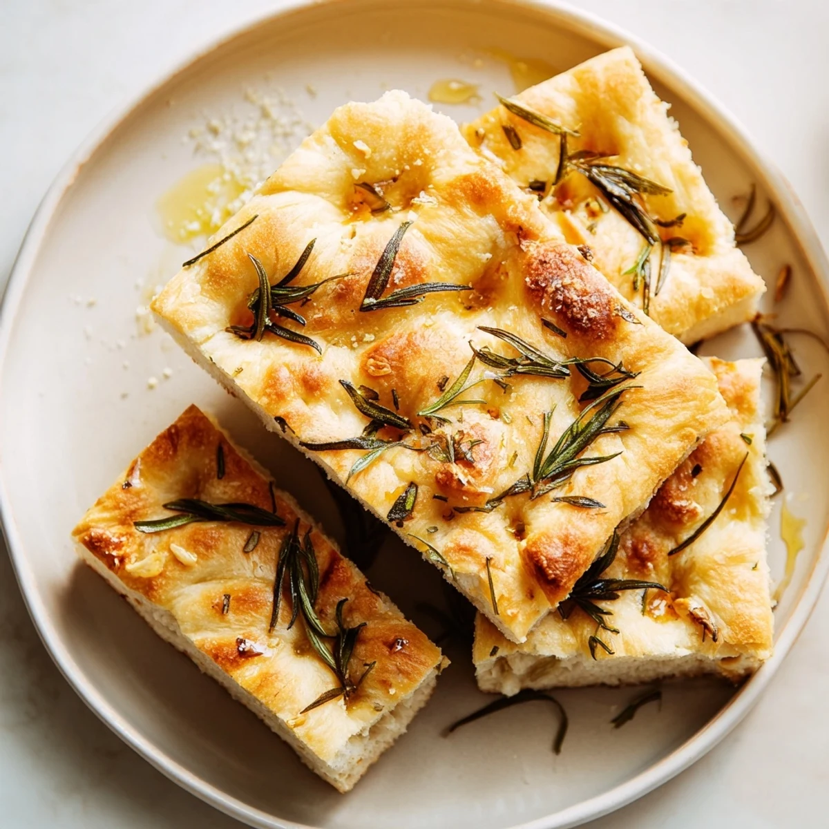 Freshly baked Simple Homemade Focaccia, a vegetarian Italian flatbread, looks irresistibly delicious and ready to eat.