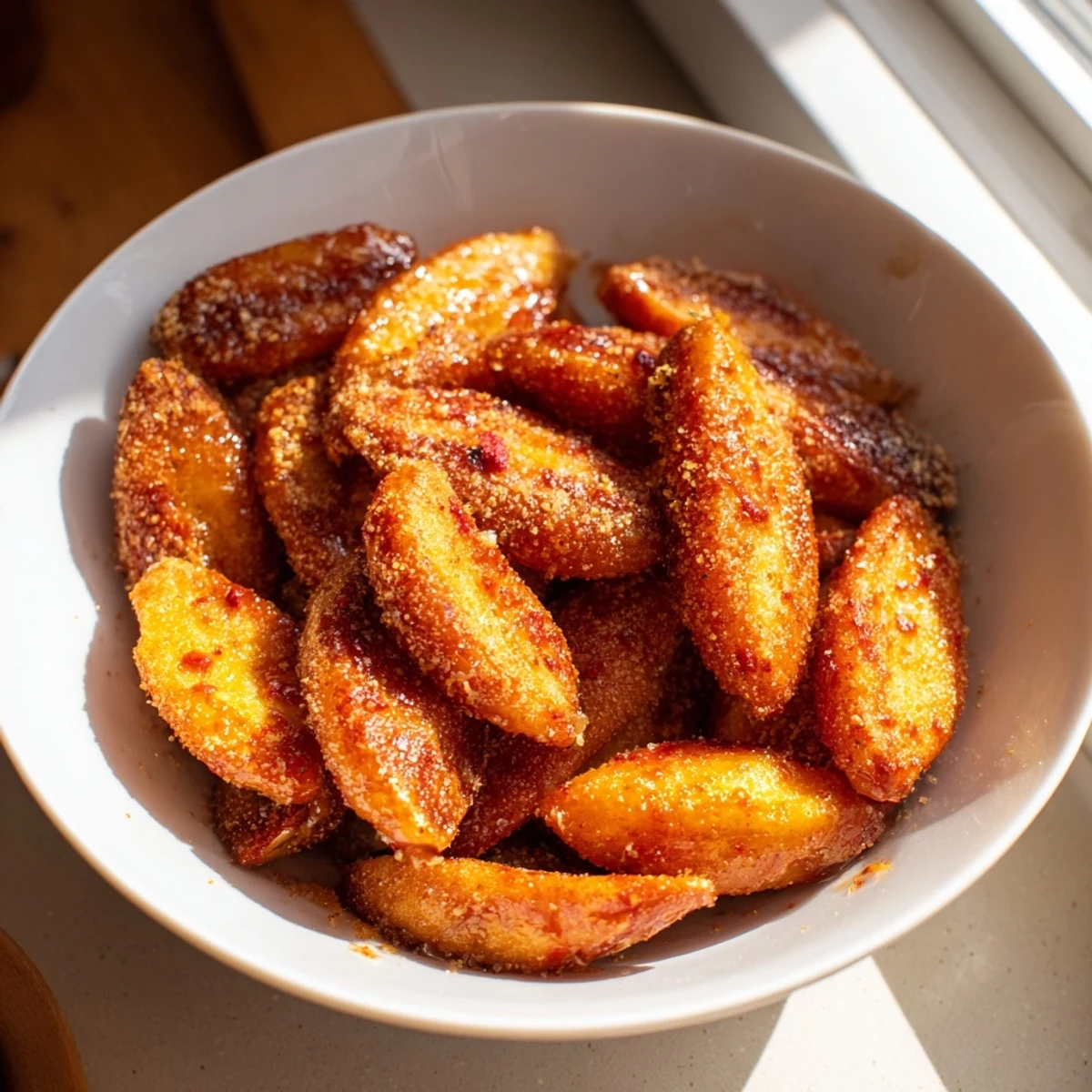 Golden, glistening Simple Garlic-Honey Roasted Pecans, perfect for a quick and savory snack on the table.