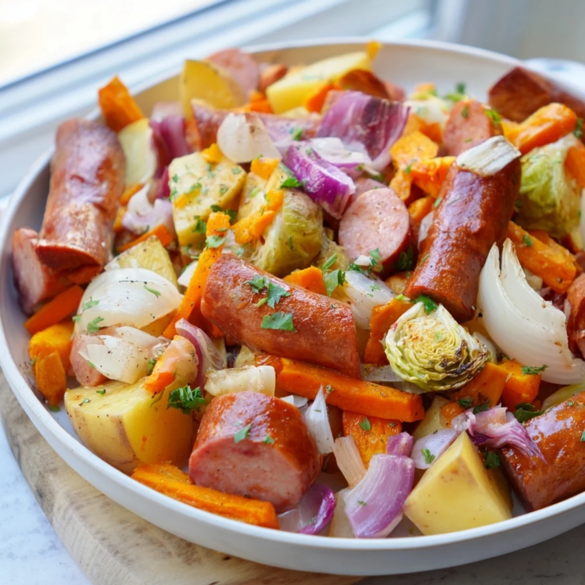 All-in-One Sausage Cabbage Bake