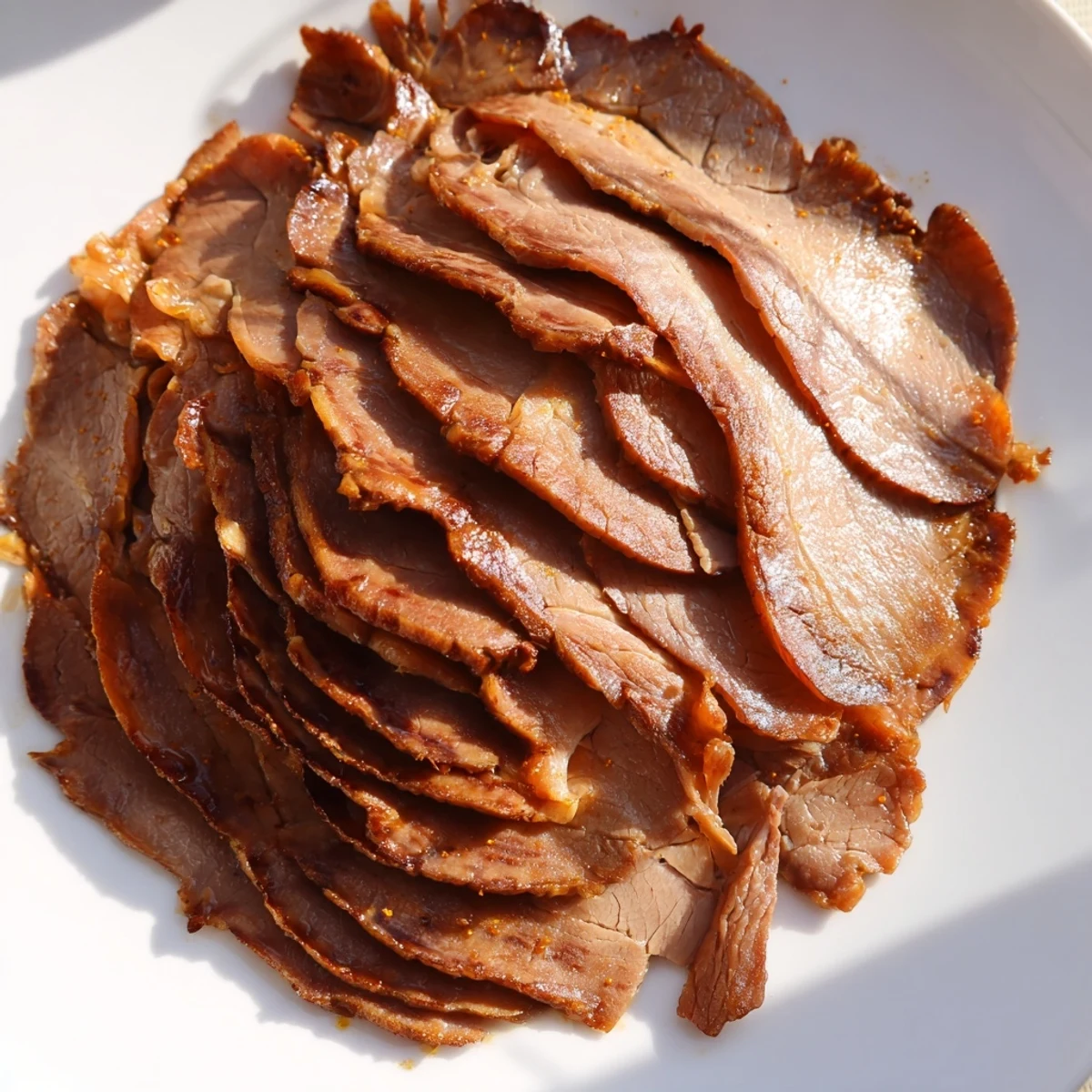 Visualize tender, spiced Turkish Döner Meat with crispy edges, cooked to perfection on a spit.