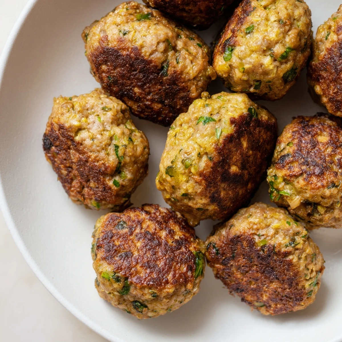 Tender, oval-shaped Turkish Köfte Meatballs, flavorful and ready to serve with warm flatbread.