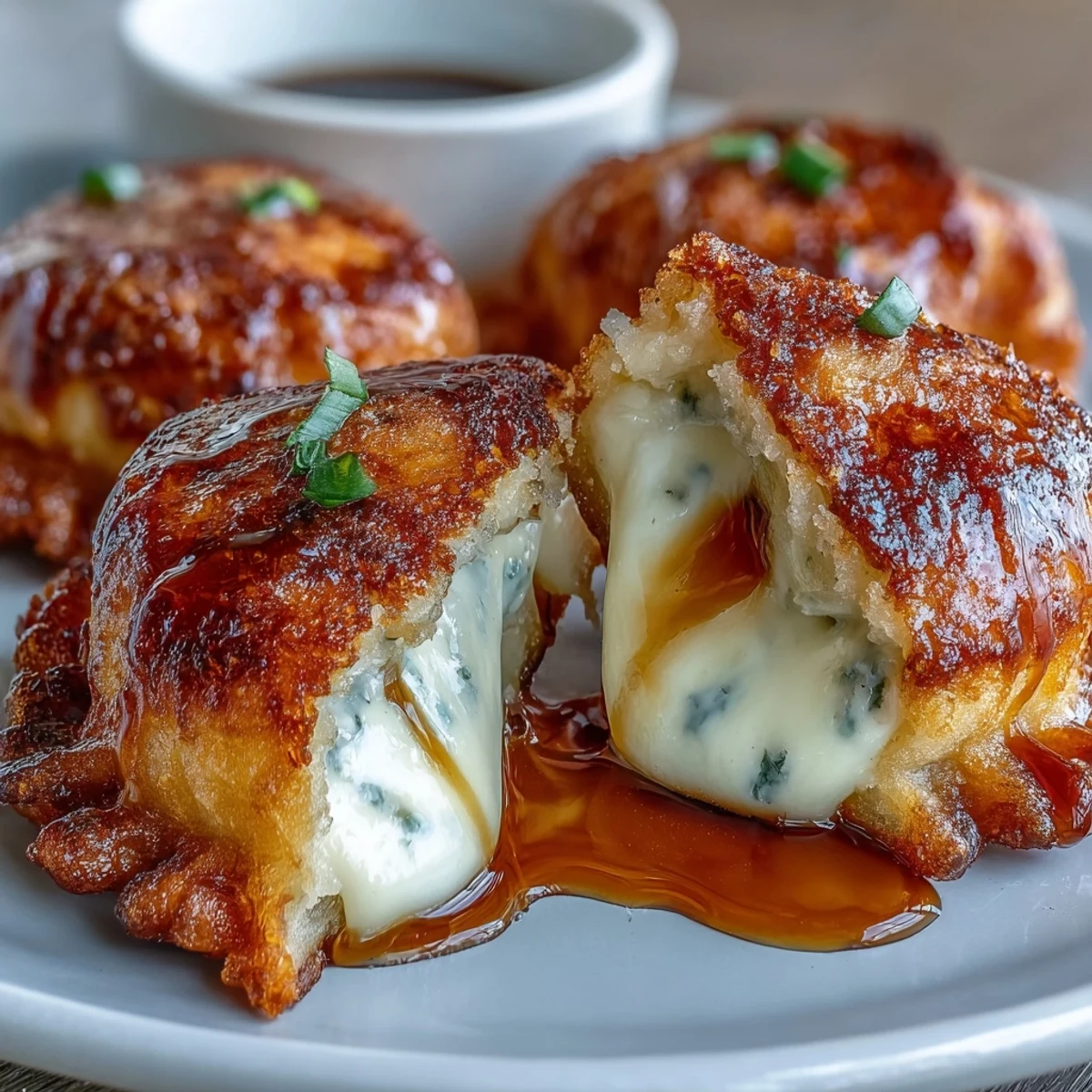 Golden-brown Chīzu Imomochi dumplings pan-fried and coated in a sticky soy-honey glaze, served warm on a plate.
