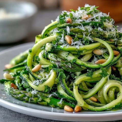 Zesty lemon and nutty Parmesan elevate delicate shaved asparagus into a refreshing Mediterranean-inspired side dish.  
