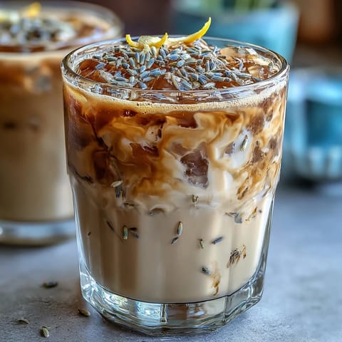 Creamy oat milk latte infused with fragrant lavender syrup and topped with velvety foam