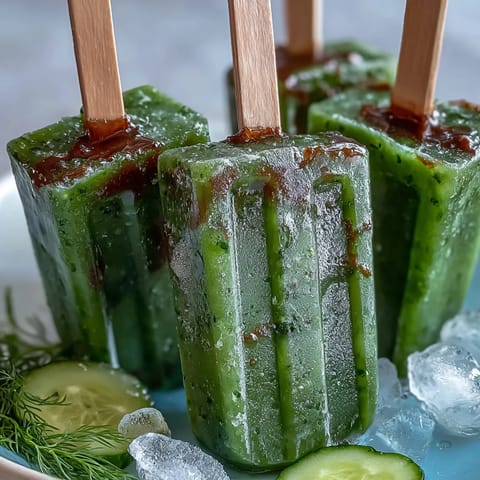 Viral TikTok Pickle Juice Popsicles, a tangy, refreshing frozen dessert on a sunny day.
