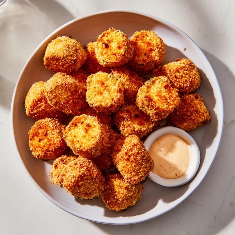 Imagine the satisfying crunch of these crispy baked zucchini rounds, perfect for a healthy and flavorful snack.