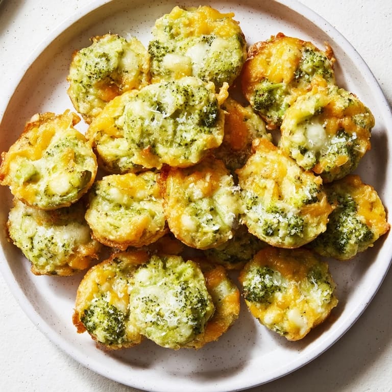 Warm, melty cheese over broccoli in these savory Cheesy Broccoli Casserole Bites, fresh from the oven.
