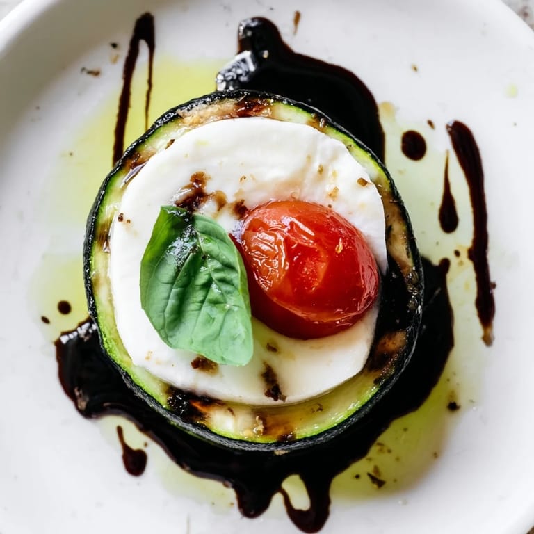 Vibrant Zucchini Caprese Bites, featuring fresh mozzarella, and juicy tomatoes with basil garnish.