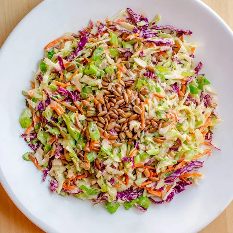 Creamy dressing coats the crisp vegetables in this easy Crunchy Coleslaw Salad recipe.