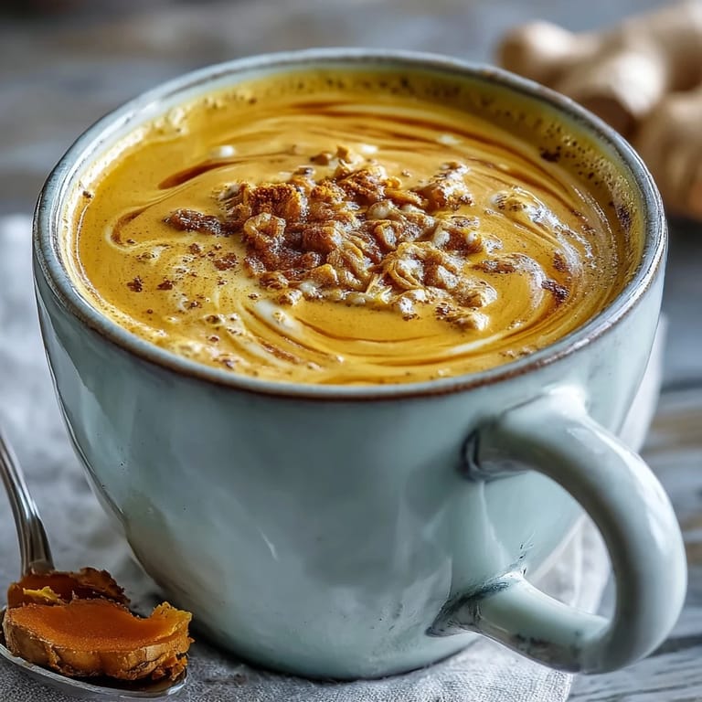 Close-up view of Turmeric and Ginger Golden Milk in a clear glass, showing the rich golden-orange hue and steam rising.
