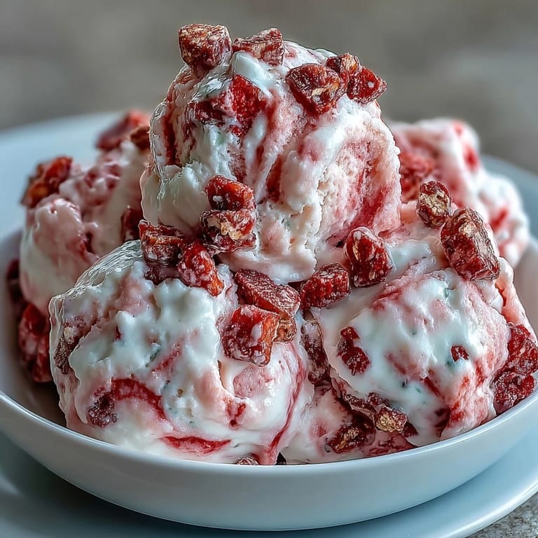 Close-up of homemade Strawberry & Banana Yoghurt Clusters topped with extra fruit pieces, perfect for an easy vegetarian treat.