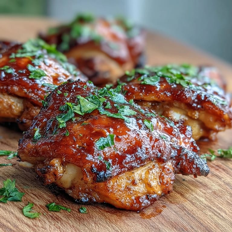 Golden-brown Guava BBQ Sauce Chicken resting on a baking sheet, sticky sweet-tangy glaze brushed over skin-on thighs with garlic and smoked paprika aromas