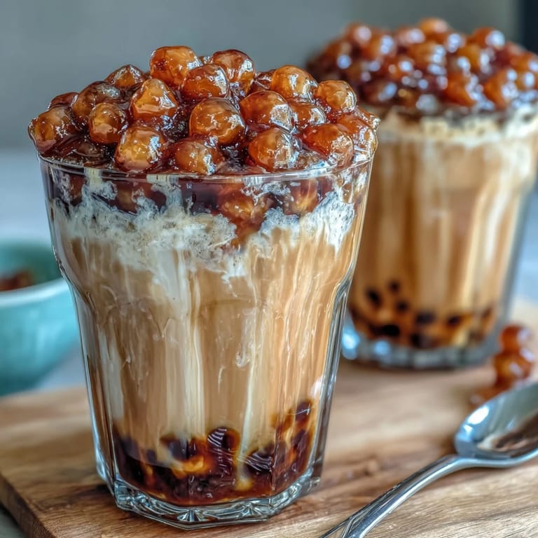 Visually appealing brown sugar boba milk tea ready to be enjoyed.