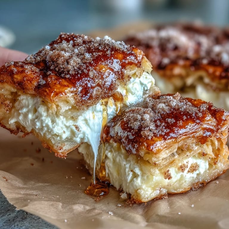 Slice of Easy Cinco de Mayo Sopapilla Cheesecake Bars ready to serve warm.