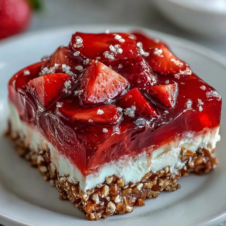 Cool, refreshing Memorial Day Strawberry Pretzel Salad Dessert perfect for holiday gatherings.