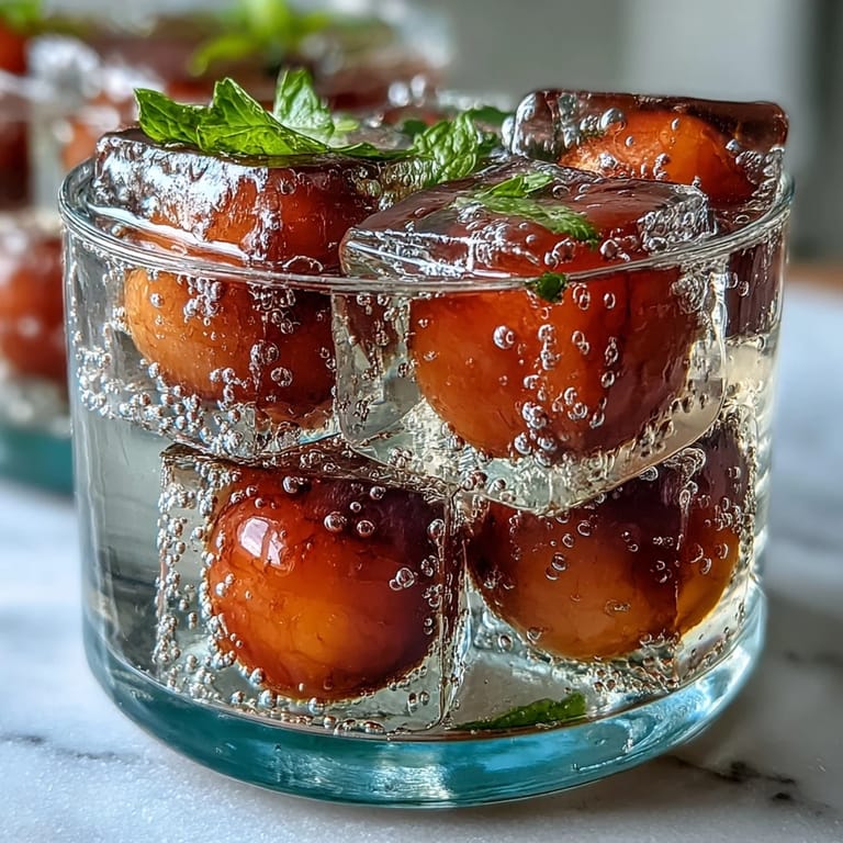 Translucent lychee agar jelly cubes nestled in frosted glass with yuzu splash.