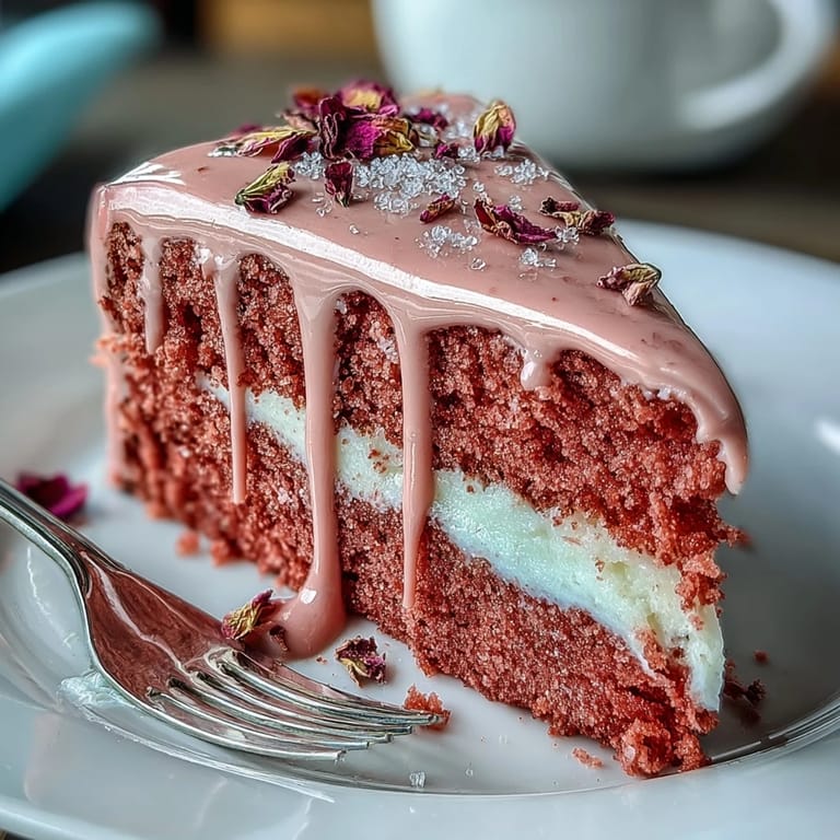 Decadent Bridal Shower Rosé Velvet Cake adorned with artful gold accents.