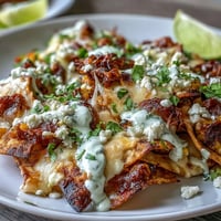 Loaded Cinco de Mayo Elote Nachos with chipotle crema, cheesy and vibrant.